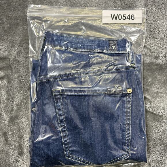 7 For All Mankind Jeans Womens 28 High Waist Cropped Straight Destroyed Hem - Picture 14 of 14